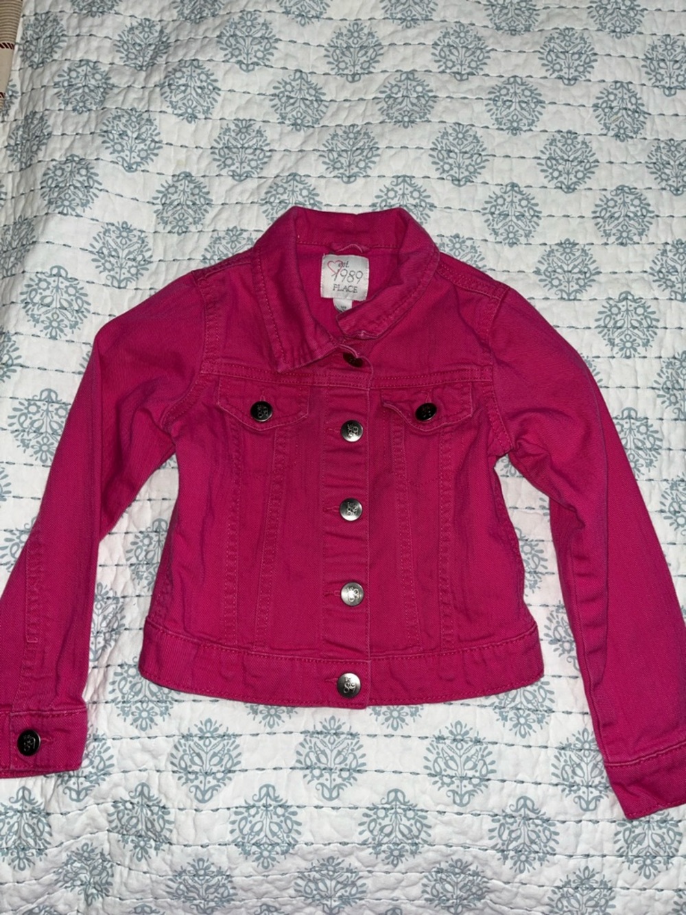 1989 Place little Girls Pink Jean Jacket size small 5/6